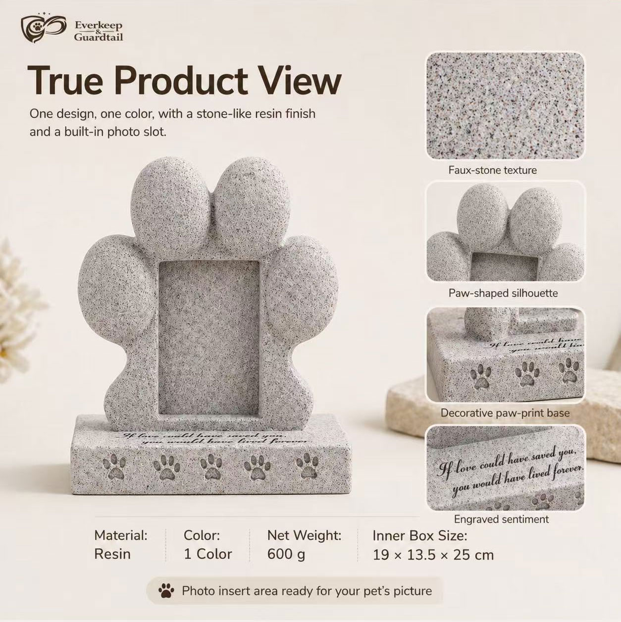 resin pet memorial stone material details