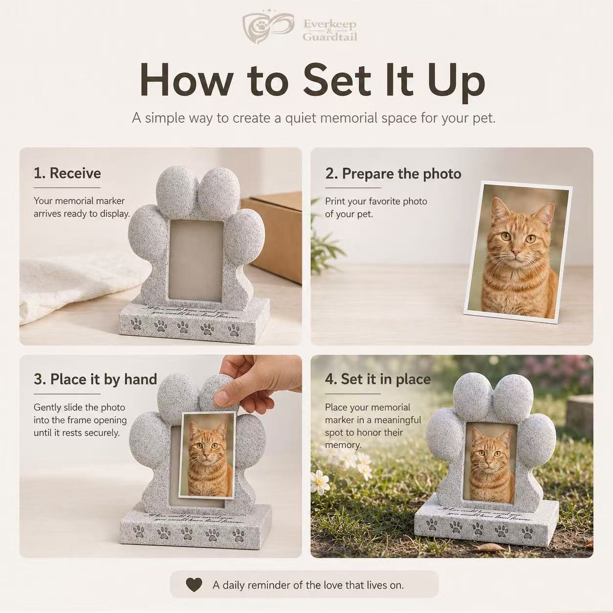 how to insert a photo into pet memorial stone