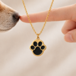Paw Print Pet Ashes Pendant Necklace
